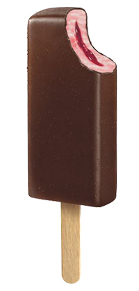 Icecream on stick core filled