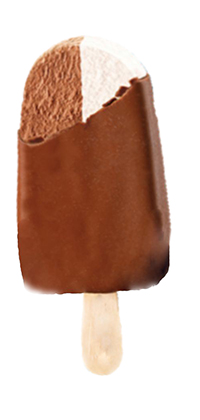 Icecream on stick two flavours