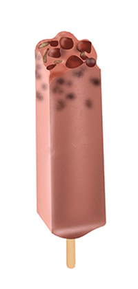 Popsicle with solid fillers